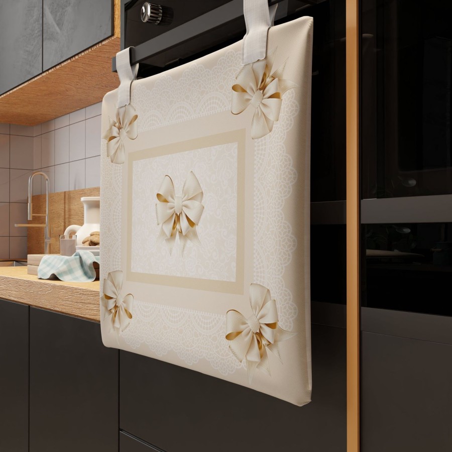 Cucina PETTI Artigiani Italiani | Copriforno Per Cucina In Stampa Digitale Fiocco Beige 1Pz 45X55Cm