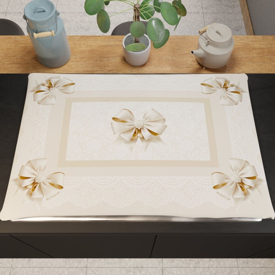 Cucina PETTI Artigiani Italiani | Coprifornello Coprifuochi Cucina In Stampa Digitale Fiocco Beige 1Pz 50X70Cm