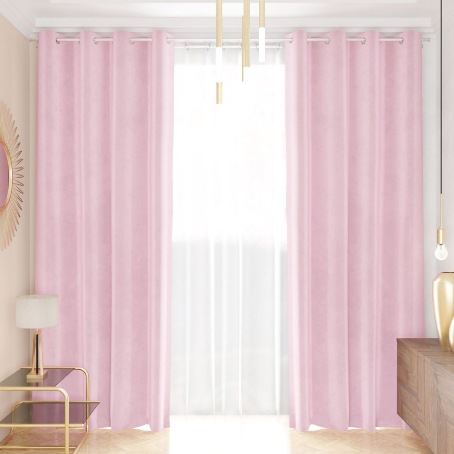 Soggiorno PETTI Artigiani Italiani | Tenda A Pannello In Velluto Per Interni Con Anelli, 140X280 Cm, Rosa