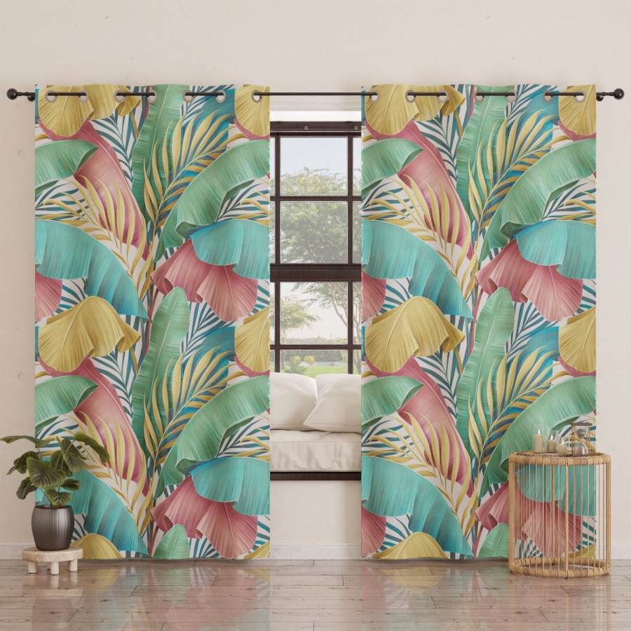 Soggiorno PETTI Artigiani Italiani | Tenda Arredo Da Interno A Pannelli Con Anelli Tropical Multicolor