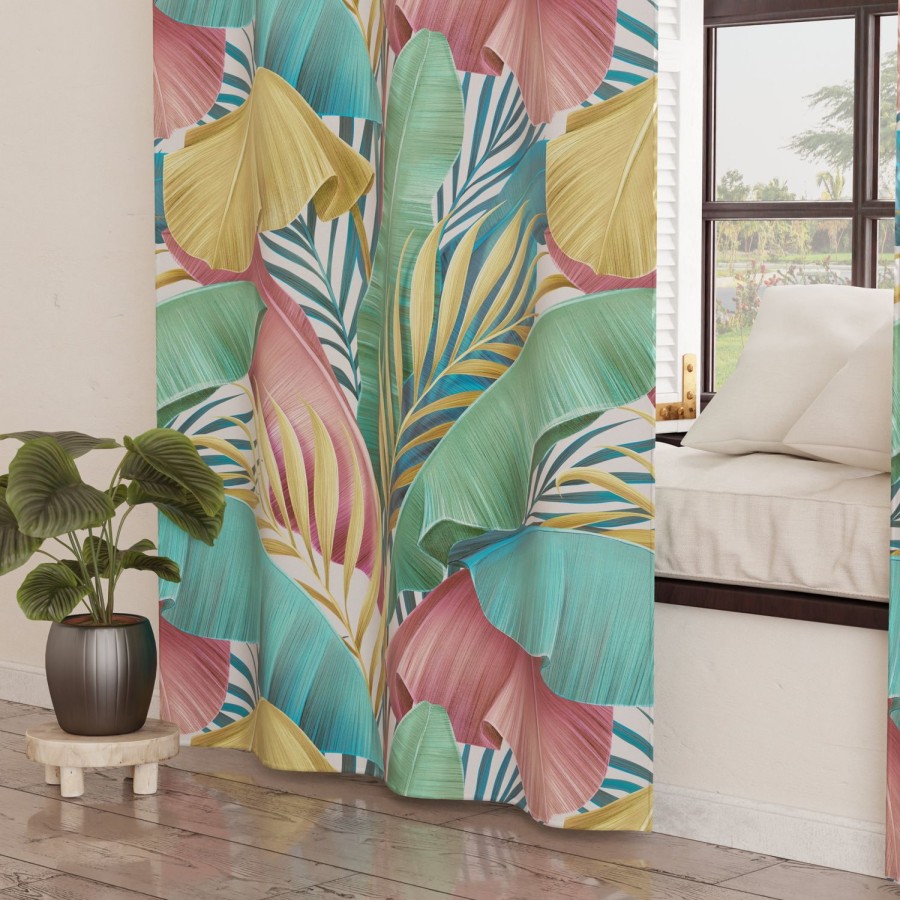 Soggiorno PETTI Artigiani Italiani | Tenda Arredo Da Interno A Pannelli Con Anelli Tropical Multicolor