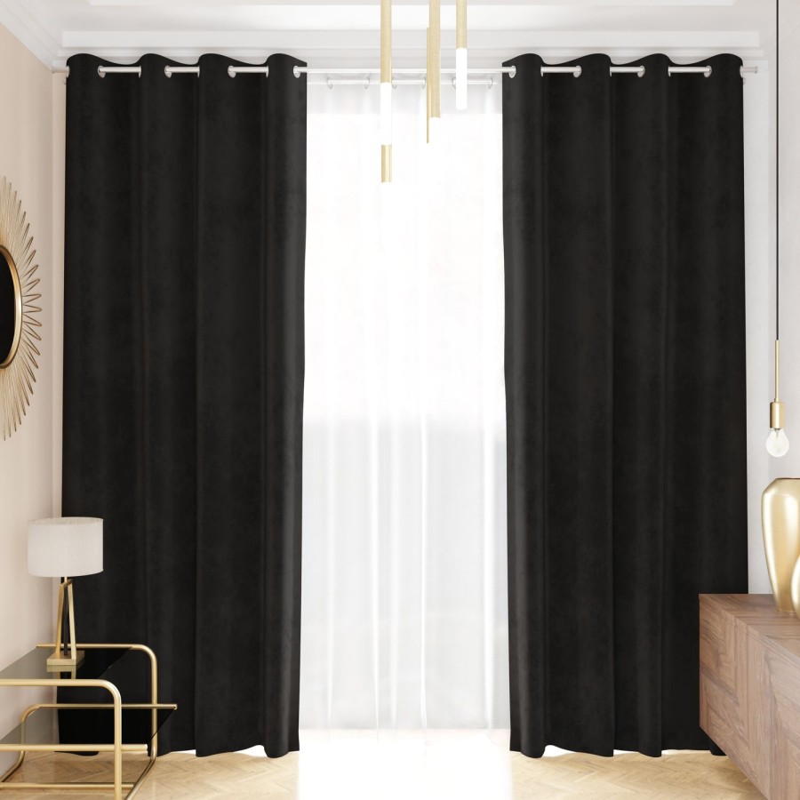 Soggiorno PETTI Artigiani Italiani | Tenda A Pannello In Velluto Per Interni Con Anelli, 140X280 Cm, Nero