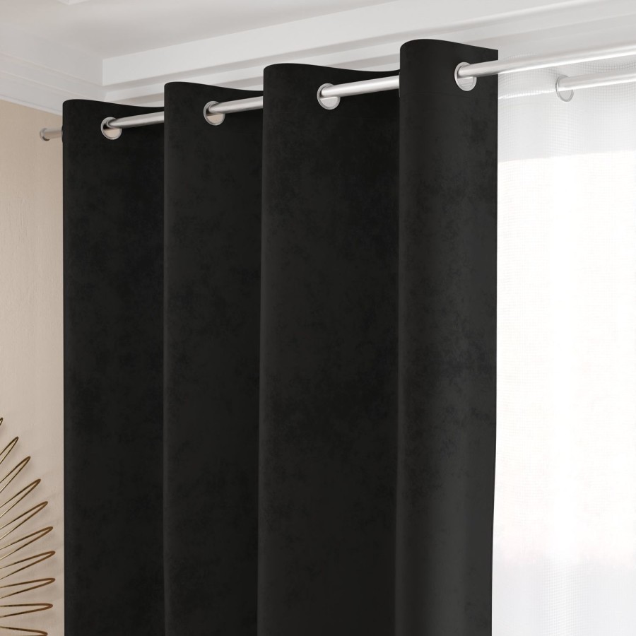 Soggiorno PETTI Artigiani Italiani | Tenda A Pannello In Velluto Per Interni Con Anelli, 140X280 Cm, Nero