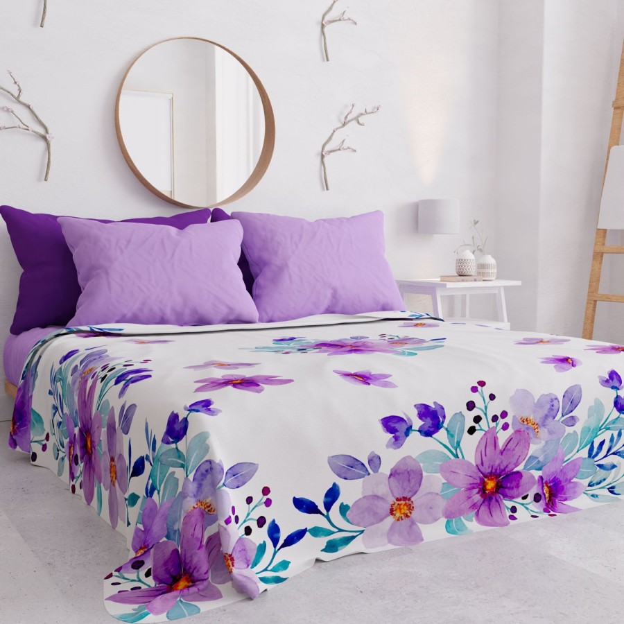 Camera Da Letto PETTI Artigiani Italiani | Copriletto Estivo, Coperta Leggera, Lenzuola Copriletto, Floreale Viola