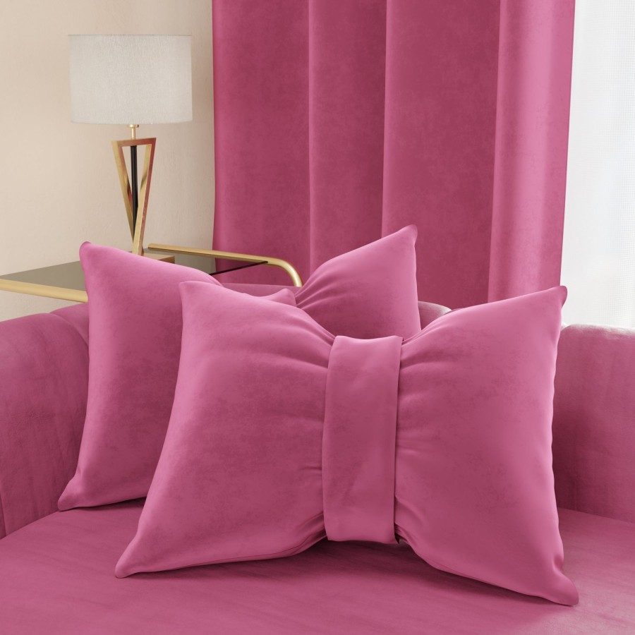 Soggiorno PETTI Artigiani Italiani | Cuscino Arredo Fiocco In Velluto 40X50 Cm, Cuscino Divano Fucsia