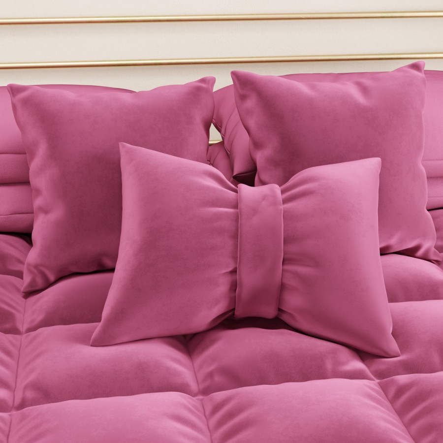 Soggiorno PETTI Artigiani Italiani | Cuscino Arredo Fiocco In Velluto 40X50 Cm, Cuscino Divano Fucsia