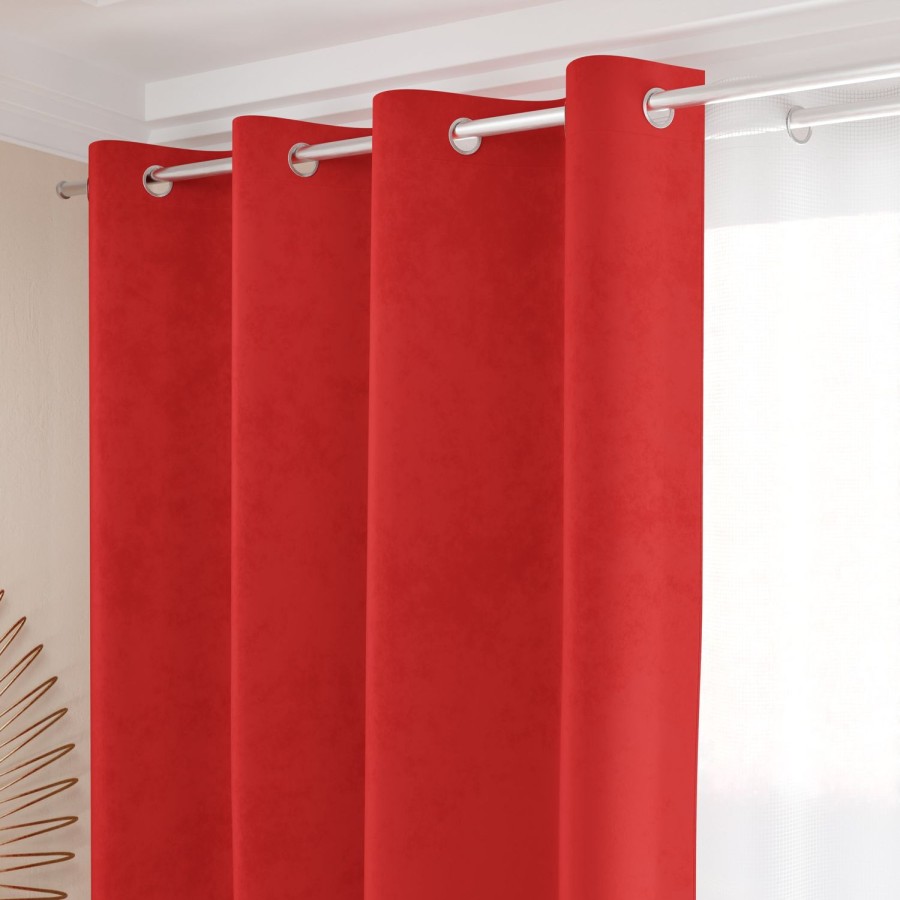 Soggiorno PETTI Artigiani Italiani | Tenda A Pannello In Velluto Per Interni Con Anelli, 140X280 Cm, Rosso