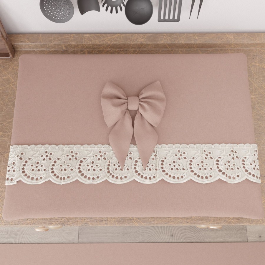 Cucina PETTI Artigiani Italiani | Coprifornello Coprifuochi Shabby Chic Con Pizzo E Fiocco Cipria