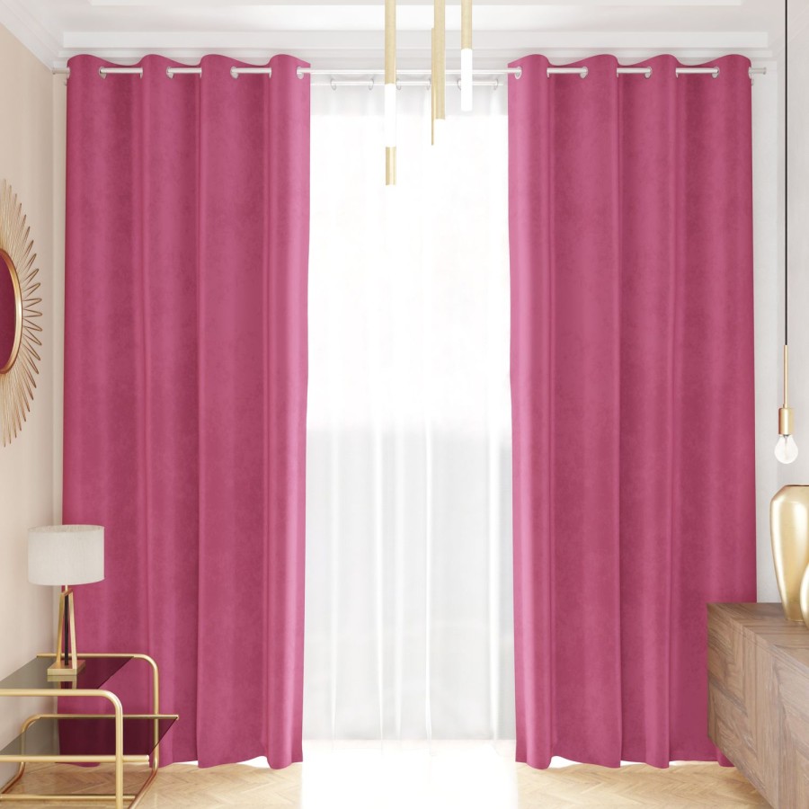 Soggiorno PETTI Artigiani Italiani | Tenda A Pannello In Velluto Per Interni Con Anelli, 140X280 Cm, Fucsia