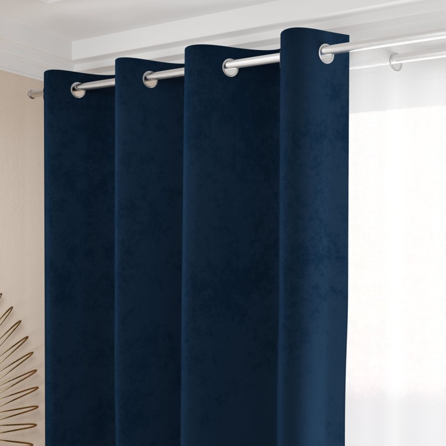 Soggiorno PETTI Artigiani Italiani | Tenda A Pannello In Velluto Per Interni Con Anelli, 140X280 Cm, Blu