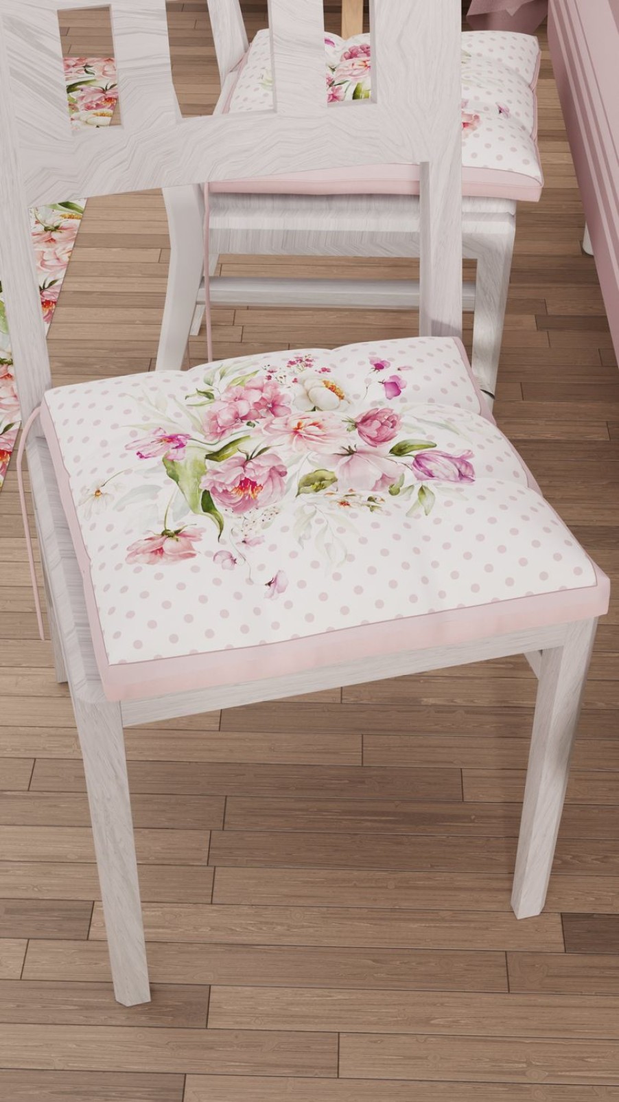 Cucina PETTI Artigiani Italiani | Cuscini Per Sedie Coprisedia 6 Pezzi Shabby Pois Cipria