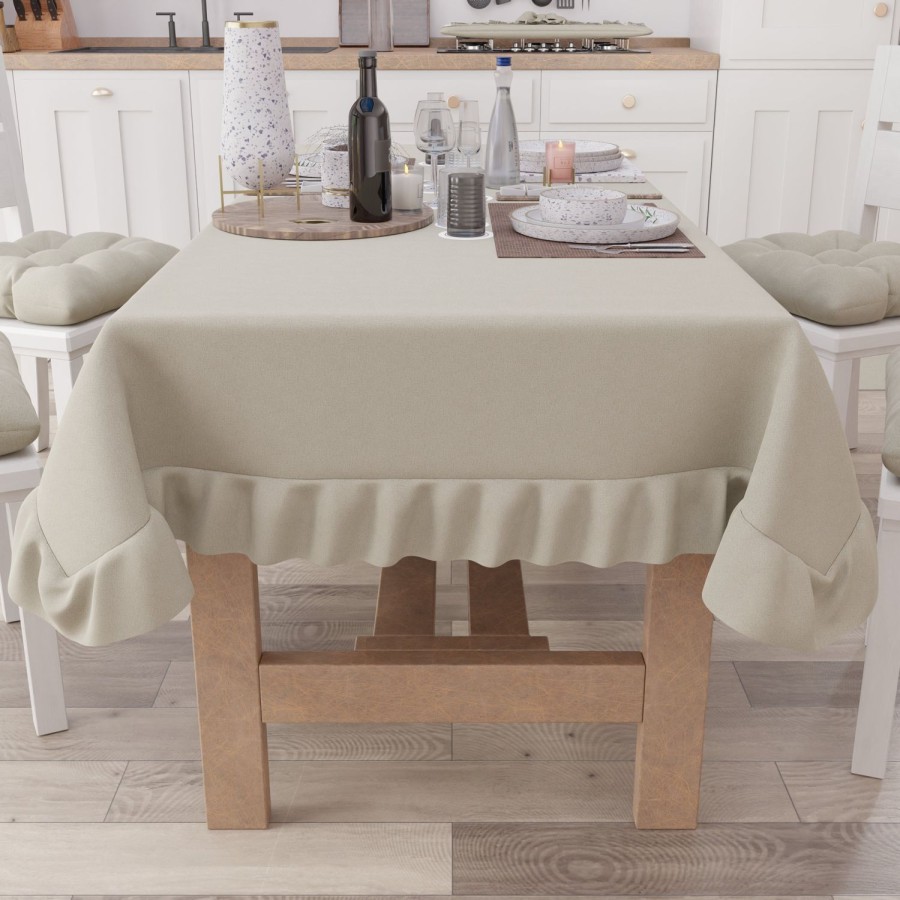 Cucina PETTI Artigiani Italiani | Tovaglia Da Tavola, Tovaglia Con Volant, Copritavolo Con Volant, Beige