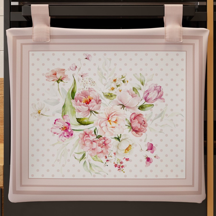 Cucina PETTI Artigiani Italiani | Copriforno Per Cucina In Stampa Digitale Shabby Pois Cipria 1Pz 45X55Cm