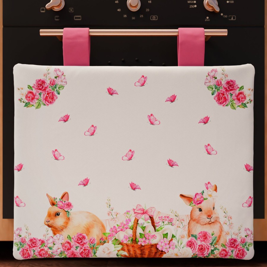 Cucina PETTI Artigiani Italiani | Copriforno Pasqua Per Cucina In Stampa Digitale Pink Bunny 1Pz