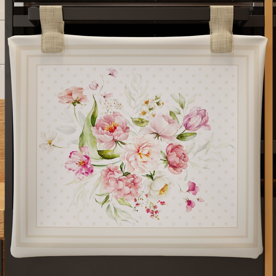 Cucina PETTI Artigiani Italiani | Copriforno Per Cucina In Stampa Digitale Shabby Pois Beige1Pz 45X55Cm