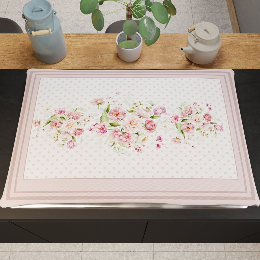 Cucina PETTI Artigiani Italiani | Coprifornello Coprifuochi Cucina In Stampa Digitale Shabby Pois Cipria 1Pz 50X70Cm