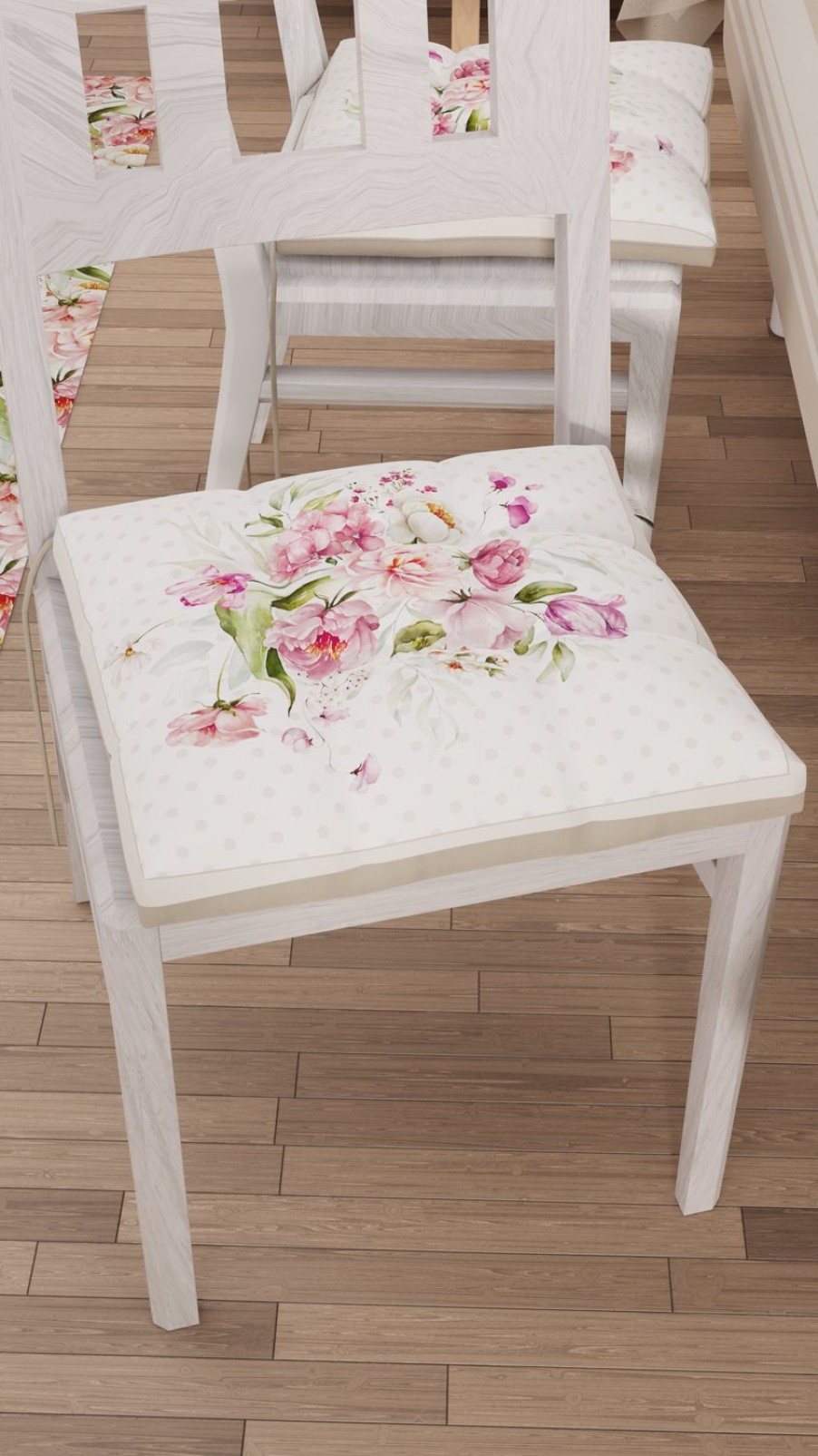 Cucina PETTI Artigiani Italiani | Cuscini Per Sedie Coprisedia 6 Pezzi Shabby Pois Beige