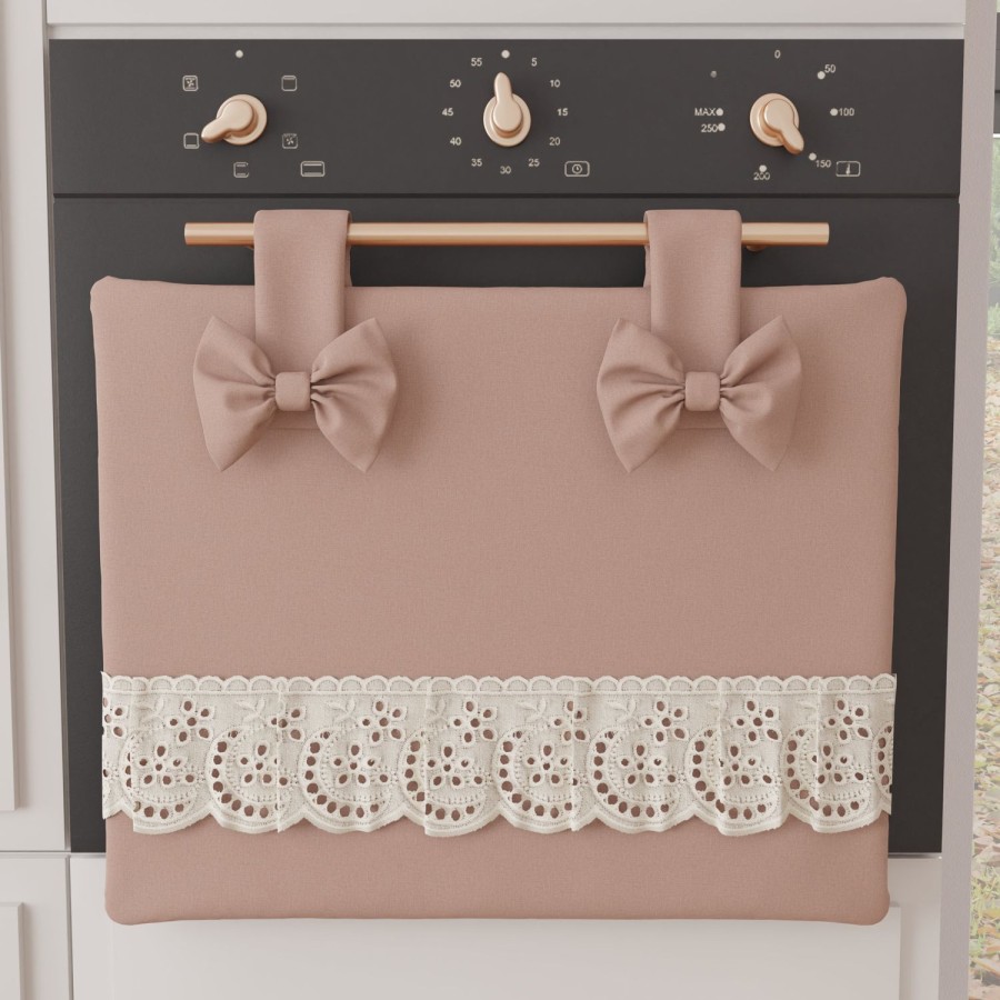 Cucina PETTI Artigiani Italiani | Copriforno Elegante Shabby Chic Con Pizzo E Fiocchi Cipria