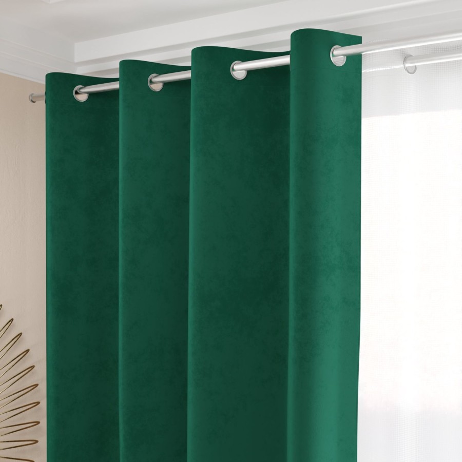 Soggiorno PETTI Artigiani Italiani | Tenda A Pannello In Velluto Per Interni Con Anelli, 140X280 Cm, Smeraldo